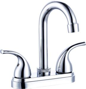 Quality Chrome Centerset Bathroom Faucet High Arc Bathroom Faucet Deck Mounted wholesale