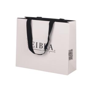 Quality Eco Friendly White Gift Paper Bags Clothing Packaging With Flat Cotton Handle wholesale