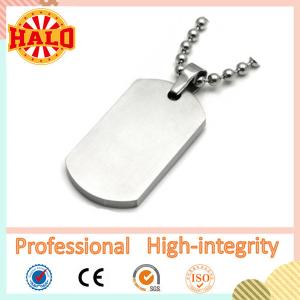 Quality High-quality stainless steel blank dog tag with ballchain wholesale