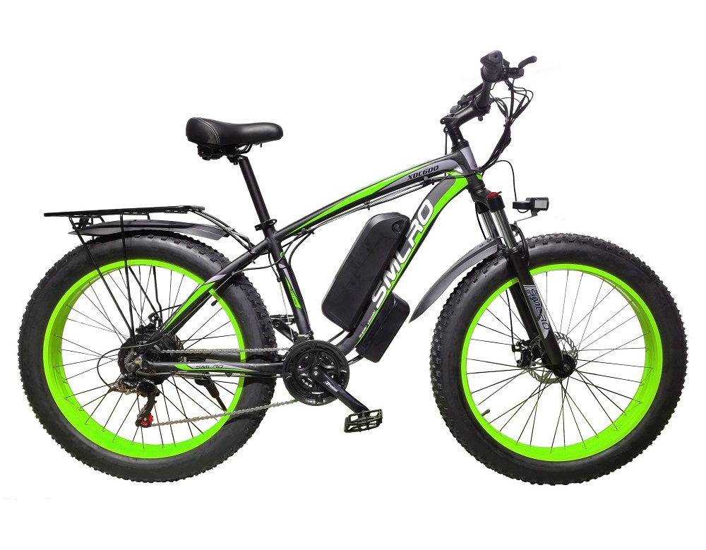1KW Fat Tire Electric Mountain Bike Brushless Geared HYDR Fork