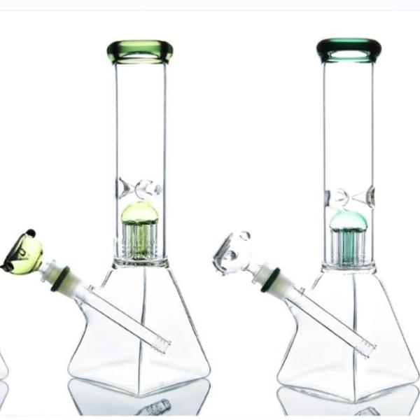 Quadrilateral 10 Inch Glass Hookah Shisha Bottle Bottom Mushroom Filter Glass
