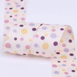 Round Dot Printed Polyester Ribbon 25mm-38mm Cotton Christmas Ribbon