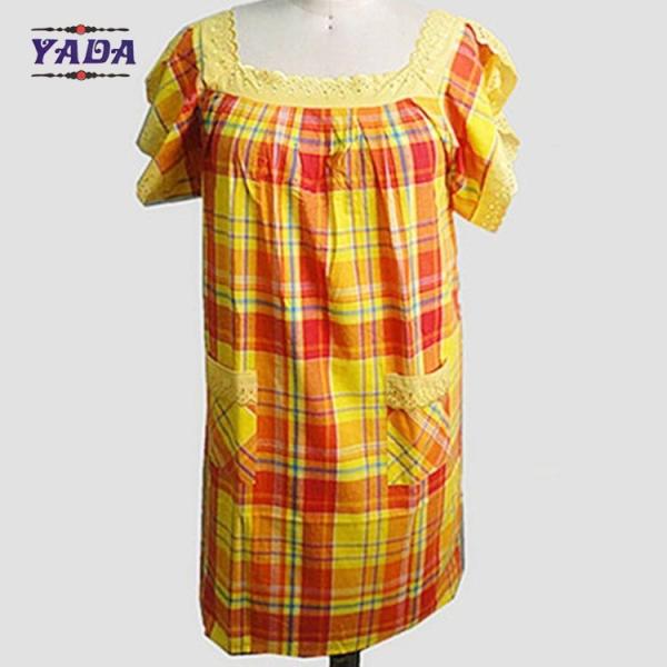 Ladies casual dresses office party plus size dress women with lace neck for