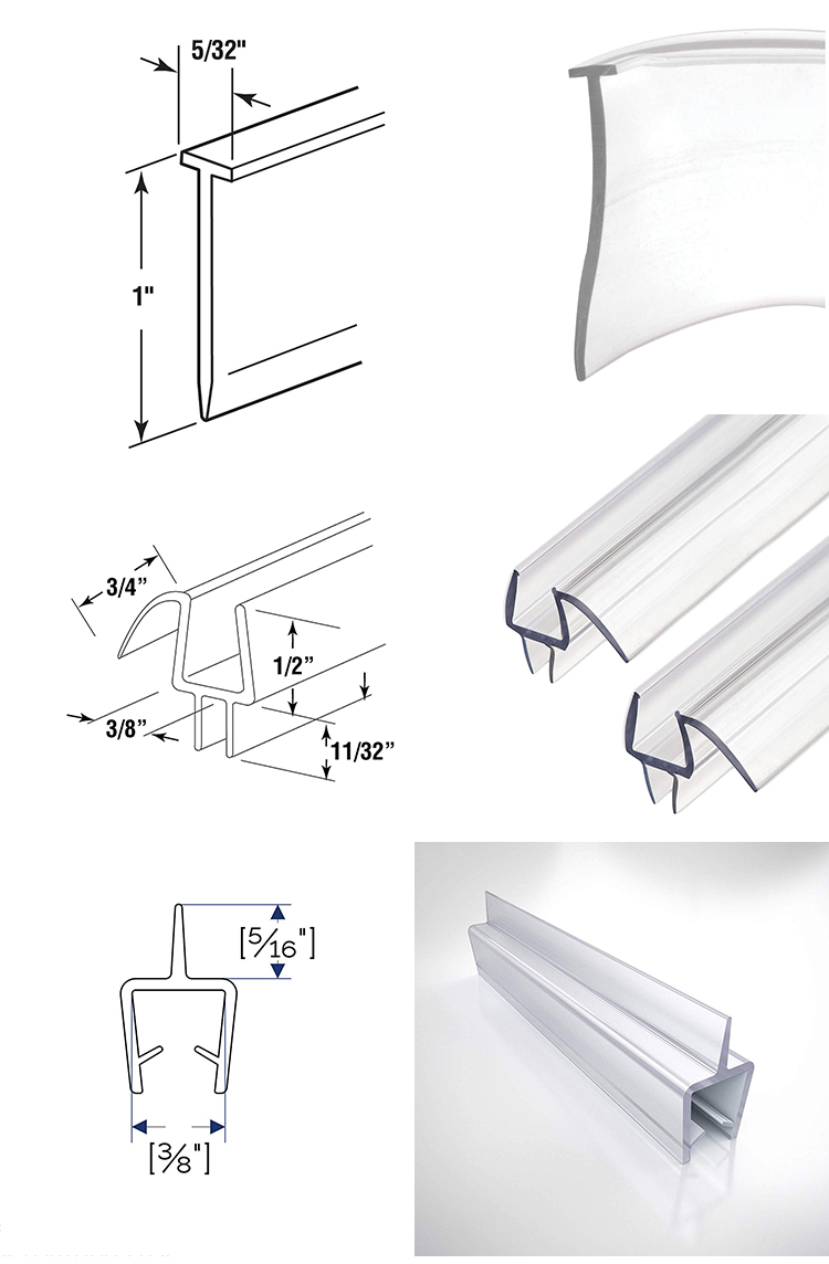 Screen Door Seal Strip For Bathroom Shower Door Cutting Service with Waterproof Strip