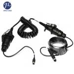 Rear View Camera 7 Pin Spiral Power Cord With Female To Female Metal Connector