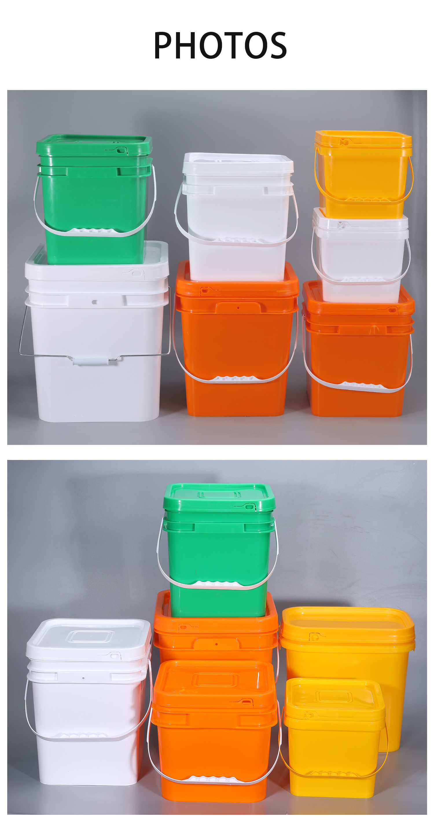 Square 5L PP Material Plastic Bucket With Screw Lids For Liquid Storage And Versatile