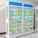 Aluminum Frame Glass Door Medicine Display Cabinet Rust Proof