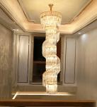 Luxury crystal chandelier duplex building hollow living room lamp large