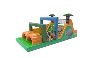 Quality Jugle Theme Animal Rhino Inflatable Obstacle Course With Palm wholesale