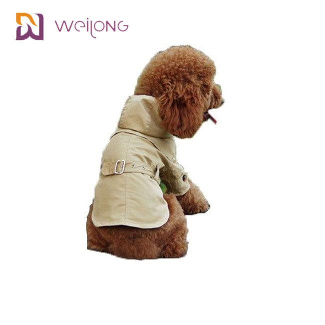 Spring Cat Wind Pet Coat Snaps Opening Cotton Twill Dog Trench Coat