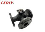 Flange End Cast Steel L-port 3 Way Flanged Ball Valve PN16 4 Inch Direct