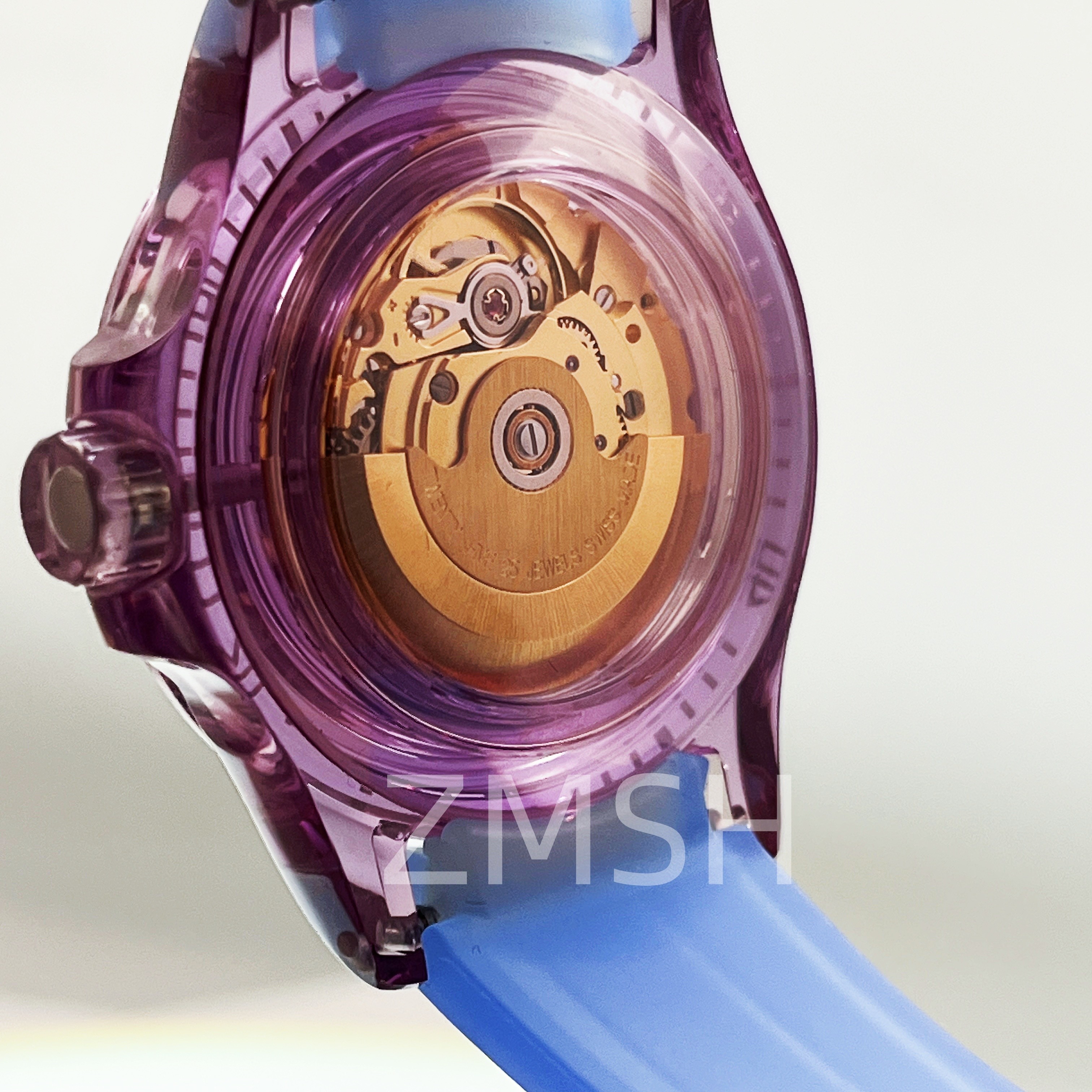 Lab-Grown Gray-Violet Sapphire Watch Case Customize Luxury Scratch Resistant