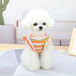 Embroidered Dog Pet Clothes Pure Cotton With Classic Stripes