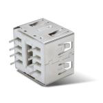 14mm 180 Degree DIP USB A Dual USB Female Connector Type A Plug Socket