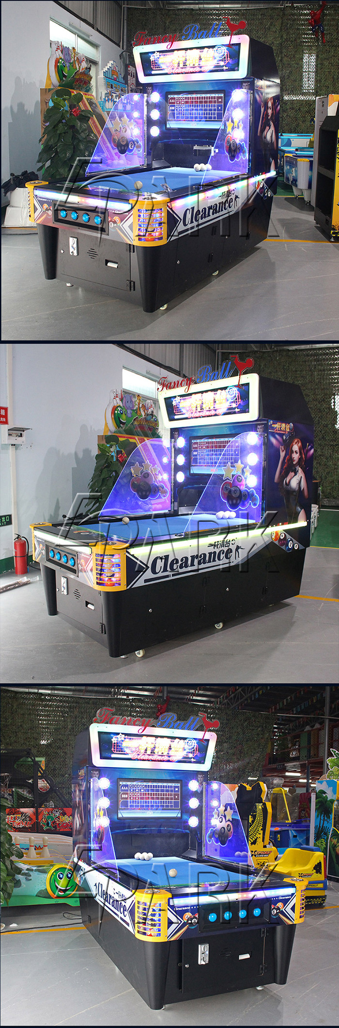 Teenager Pool Table Hitting Ball Arcade Game Machine Coin Operated Billiards