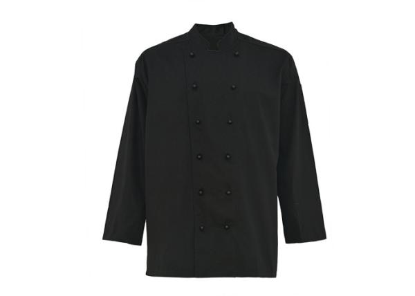 Long Sleeve Men'S Protective Work Clothing Black Chef Jacket Eco Friendly