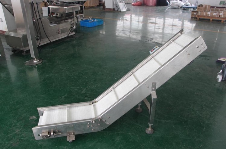 Snack Bag Inclined Cleated Belt Food Grade Conveyor Systems