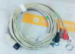 M&B 6 Pin Snap AHA ECG Patient Cable For Medical Equipment , Electrode Lead