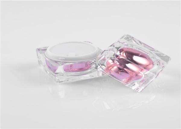 Empty Plastic Cosmetic Cream Jars ISO9001 Hot Stamping OEM With Screw Cap