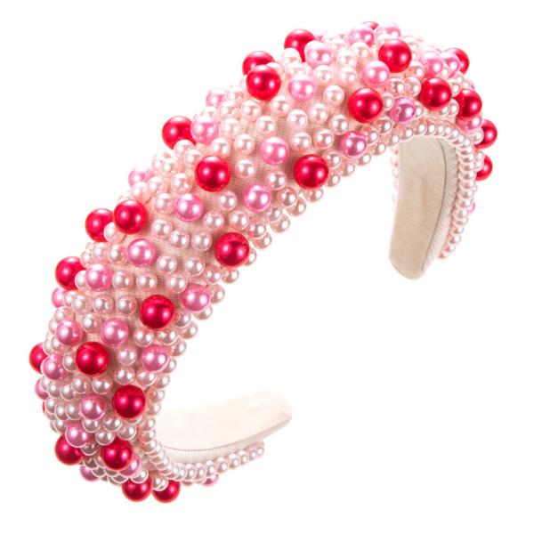 Wholesale Baroque sponge pearl hair band Hand beaded polychromatic amine wide
