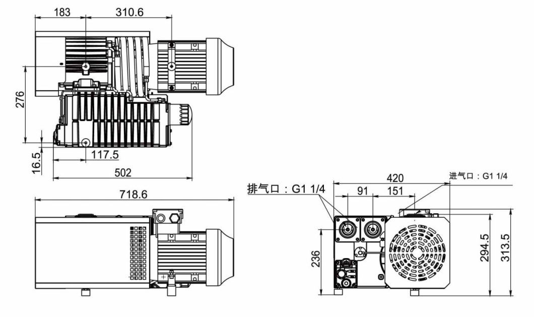Milk Powder Production Drying Oil Sealed Rotary Vane Vacuum Pump