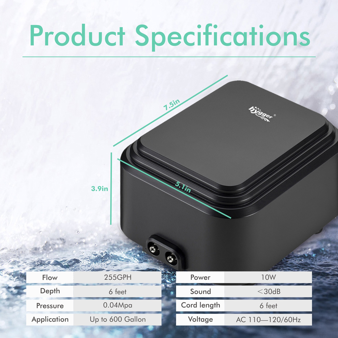 10W Dual Outlet Silent Aquarium Pum Bubbler