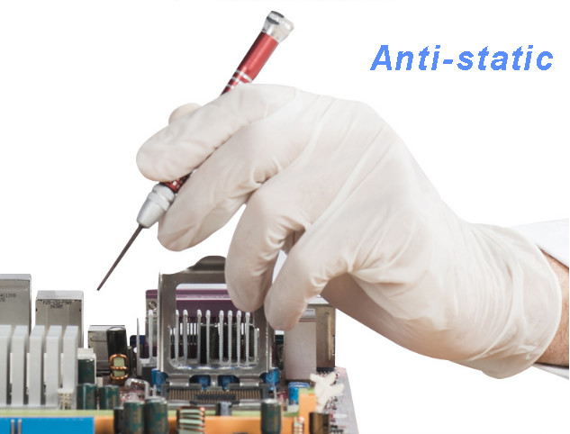 Food Grade Disposable Latex Gloves Dust Free For Electronics Factory
