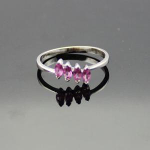 Quality 925 Silver Jewelry Pink Cubic Zirconia Ring(RA0295) wholesale