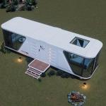 Steel Structure Green Mobile Capsule House Futuristic Waterproof Office Building