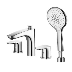 Quality 4 Hole Bathtub Shower Mixer Taps Brass Deck Mounted F8F9028C wholesale