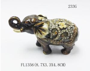 Quality Elephant trinket jewelry box petwer metal jewelry box display box wholesale