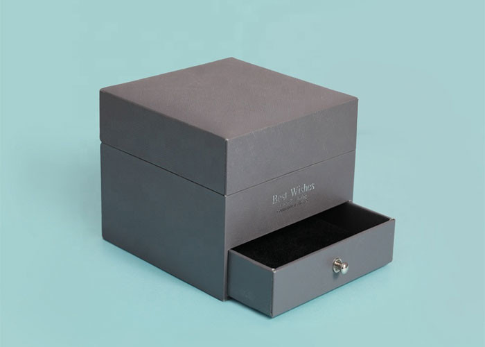 2 Layerd Luxury Gift Packaging Boxes Grey Color Stylish Paperboard Material