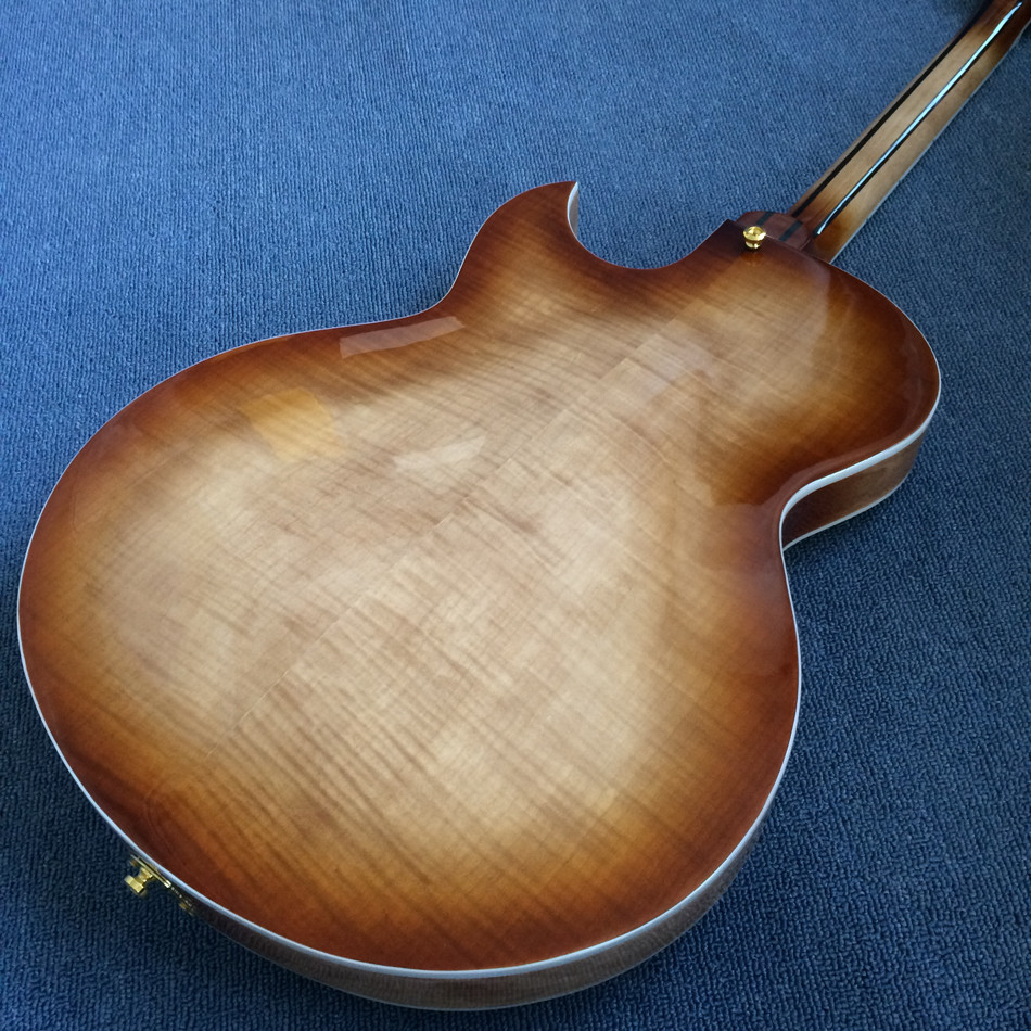 Hollow body L-5 jazz electric guitar,Full color strip edge,Burst color Quilte Maple top ,Quilte Maple top
