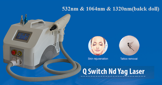 Portable Nd YAG Laser Machine 532nm 1064nm Carbon Peel Laser Machine Tattoo Removal