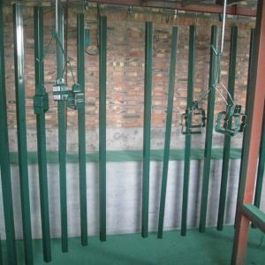 China Galvanized Square Cast Iron Fence Post With Plastic Caps Green Color 2000mm Height on sale