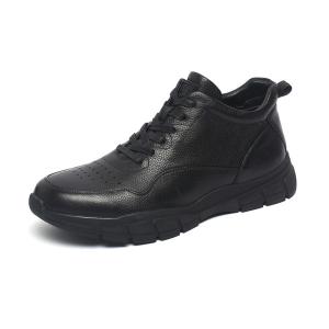 Quality Velvet Sock Black Lace Up Mens Leather Casual Boots wholesale