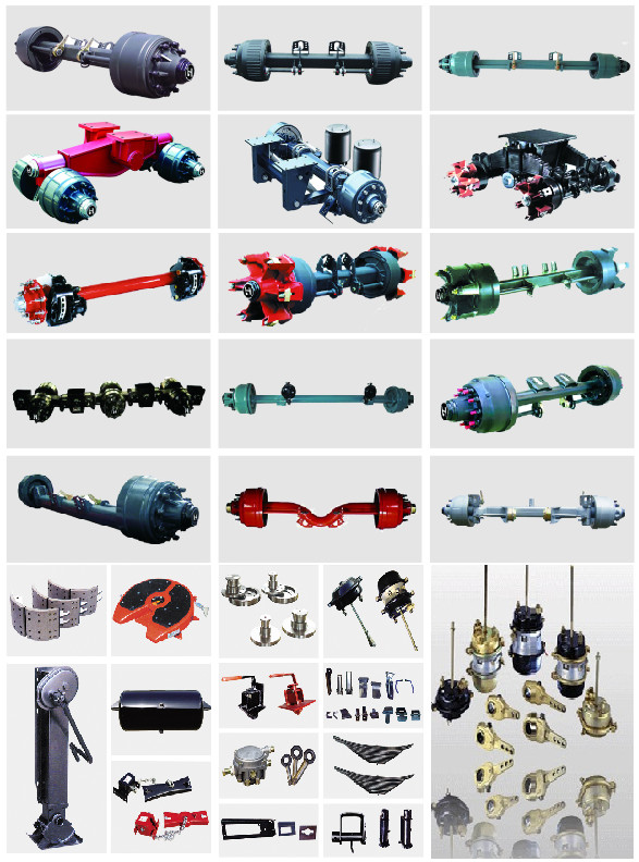 Semi Trailer Lift Axle Kit 1840mm Track Spindle FUWA Suspension Parts