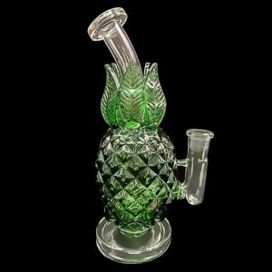 Quality Creative Handmade Green Yellow Glass Water Bongs 6mm Thickness wholesale