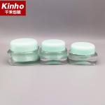 15-50g Cosmetic Cream Jar Double Wall Square Acrylic Jar Round Cap