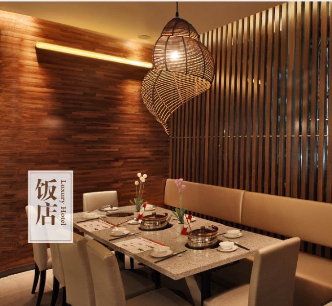 Southeast Asia field snail design rattan chandelier pendant lamp