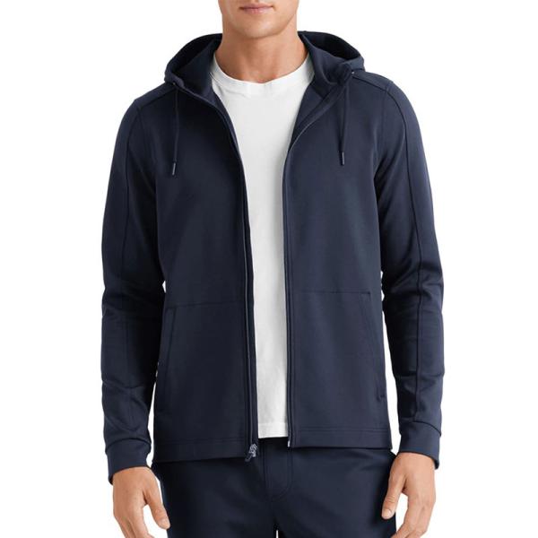 Hot SalePolyester Nylon Long Sleeves Full Zip Mens Hooded Jackets with Kangaroo