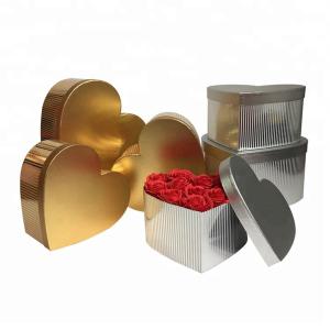 Quality Gold / Silver Cylinder Chipboard Gift Boxes For Flower Packaging Heart Shaped wholesale