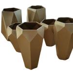 Irregular modern gold flower planters geometric flower pot