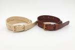 Painting Buckle Womens Genuine Leather Belt 1.8cm Width Orange / Beige Color