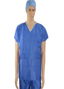 Quality Lightweight Disposable Blue Plastic Aprons With V-Neck Or Round Neck wholesale
