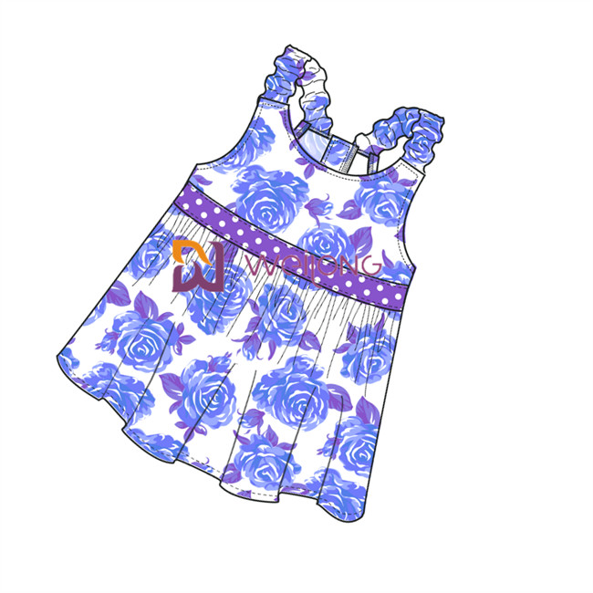 Digital Print Hawaii Rose Customized Strap Dog Dress For Pet