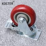 100kg 3 4 5inch Industry Heavy Duty Shopping Trolley Rigid Brake TPR Castor