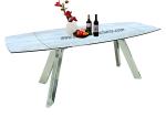 2.4 Meter Stainless Extension Dining Table HPL Laminate Textured Top