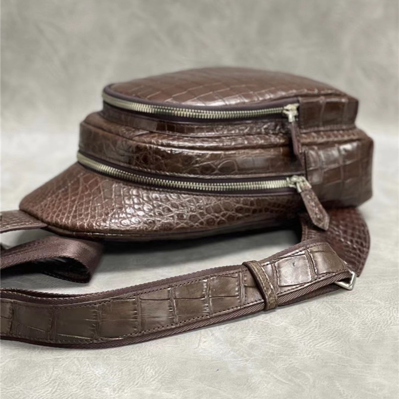 Exotic Crocodile Skin Men's Chest Bag Authentic Genuine Alligator Leather Male Messenger Bag Crossbody Shoulder Bag
