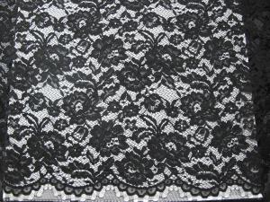 Quality Heavy Corded Lace Fabric Black wholesale